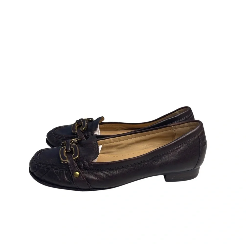 Coach Ella signature soft calf leather brown loafer, size 6.5 B with box